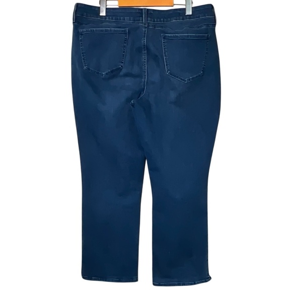 NYDJ Marilyn Straight High Rise Dark Wash Lift Tuck Snap Close Jeans Sz 14 - Picture 2 of 10